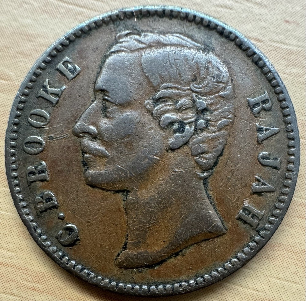 1870 Sarawak 1/2  Cent
