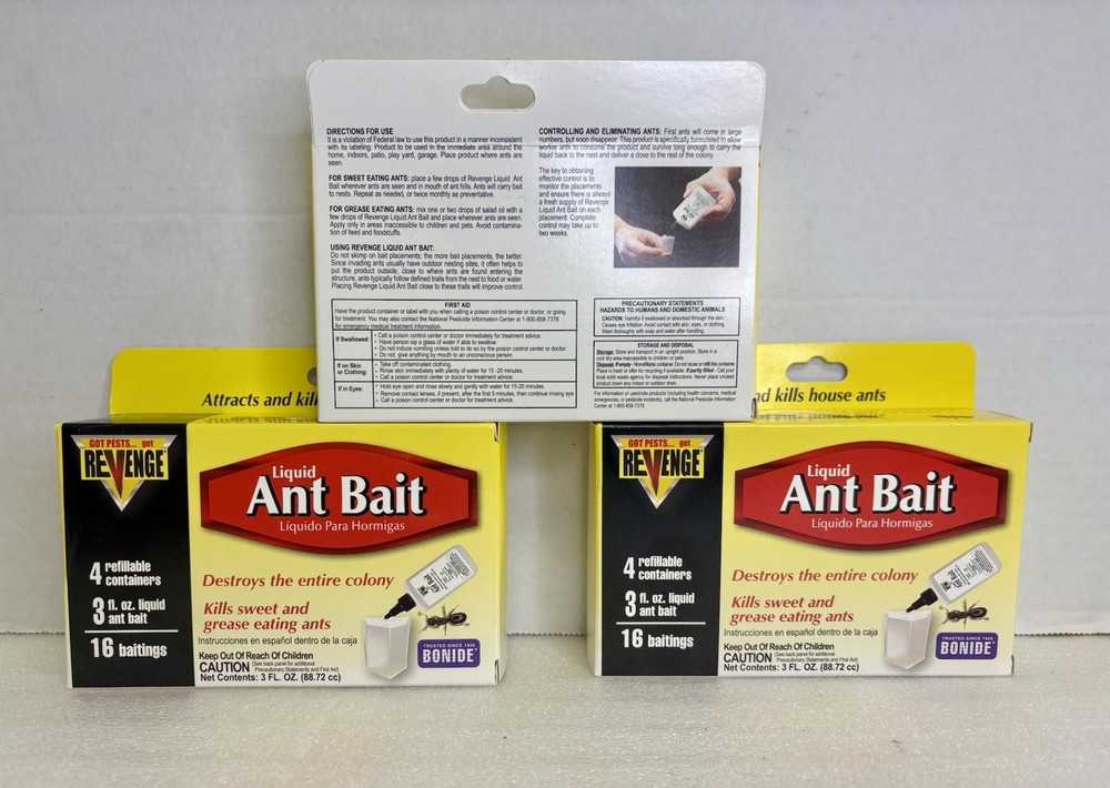Revenge Liquid Ant Bait with Refillable Stations - 3 pack