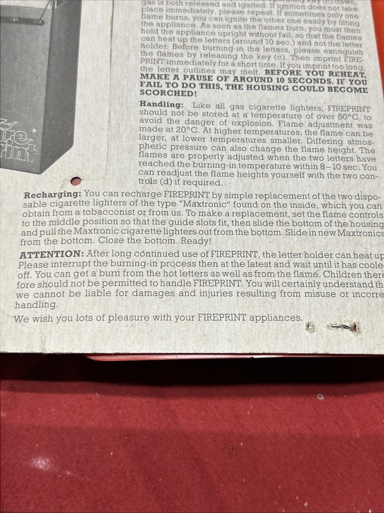 Fireprint Heated Marker Or Brander