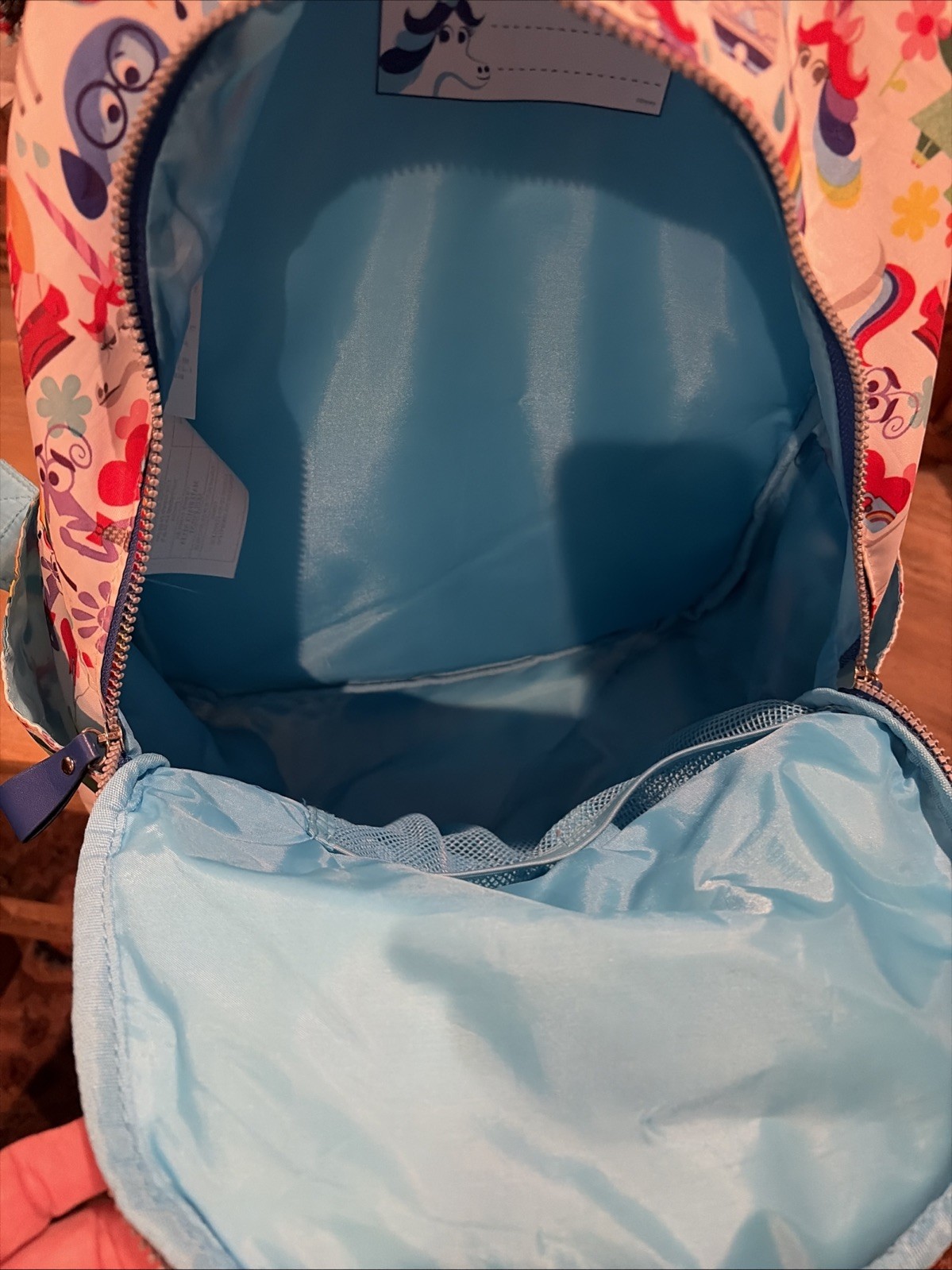 Disney Store Pixar Inside Out All Over Joy Unicorn Backpack W/Emotion Dial