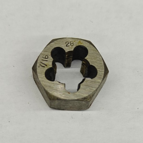 7/16"-28 Hex Die Carbon Steel 7/8" Across Flats
