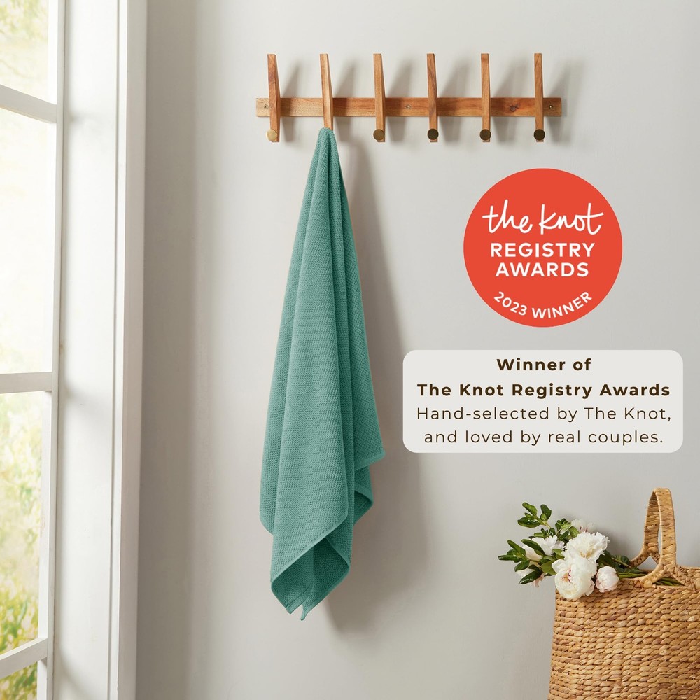 Quick Dry Hand Towels, 6 Pack, Cotton, Durable, Green
