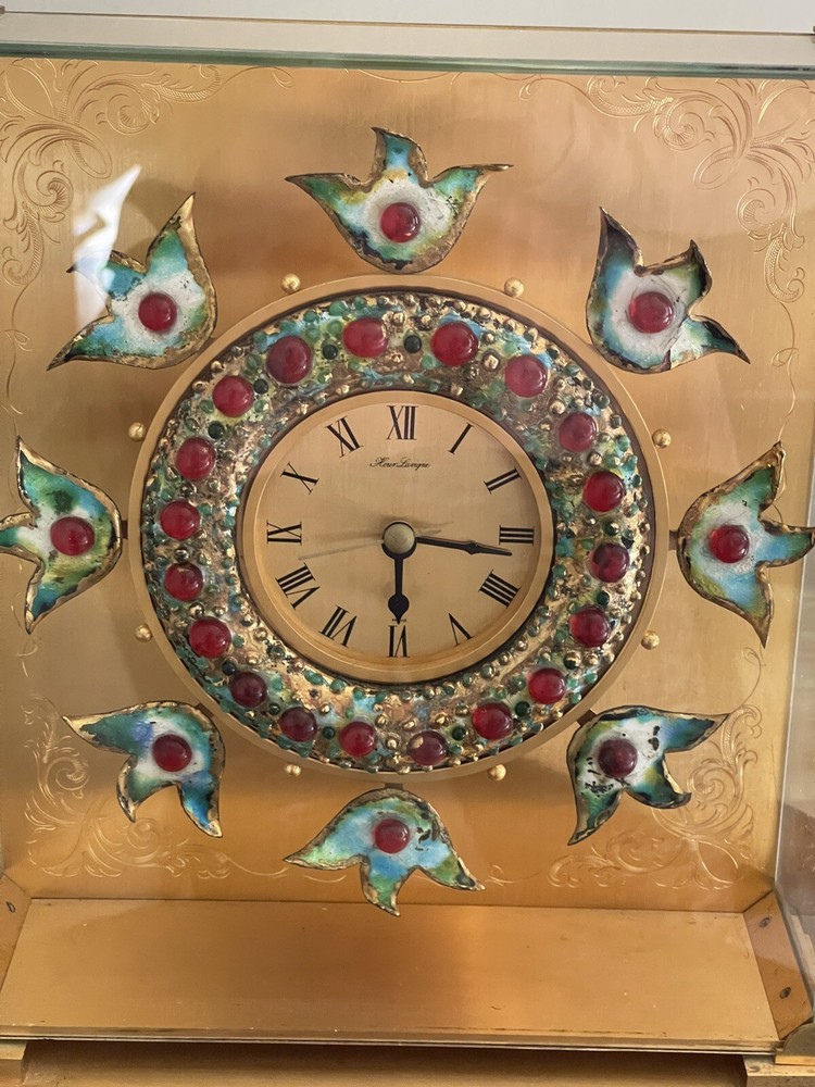 HOUR LAVIGNE - Enameled Mantle Clock - Needs Work