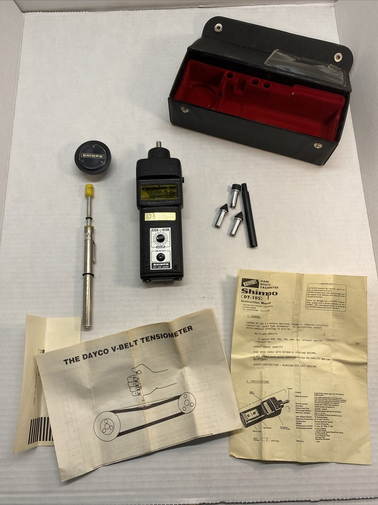 SHIMPO DT-105 Tachometer with case Untested