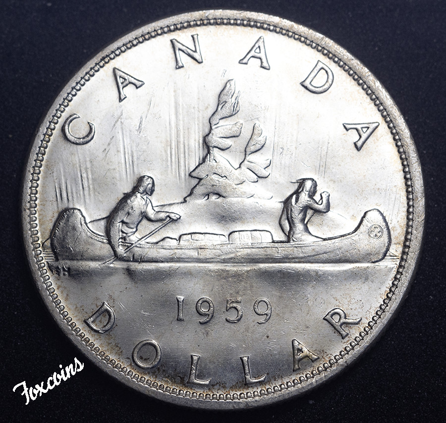 1959 Canada Silver Dollar BU/Prooflike