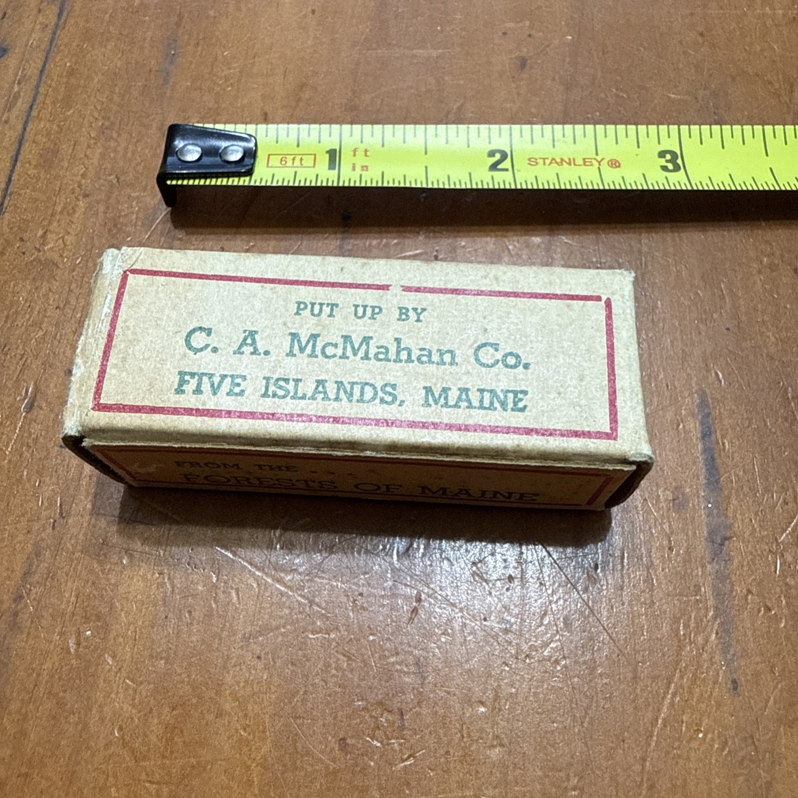 Antique Vintage Kennebec Spruce Gum Box GF Carr & Co. Five Islands Maine Indian