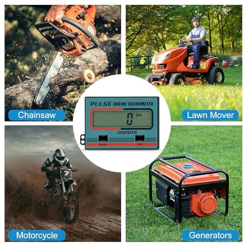 Digital Induction Chainsaw Tachometer - 2 & 4 Stroke Engine LCD Display Gauge