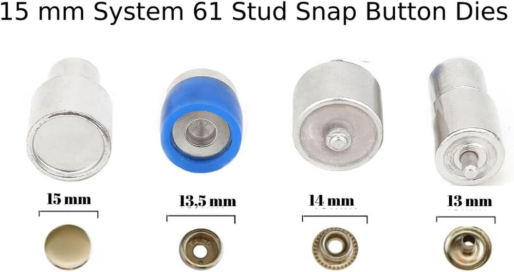 4Pcs Snap Button Die Mold Set for Hand Press Machine (12,5Mm(633#))