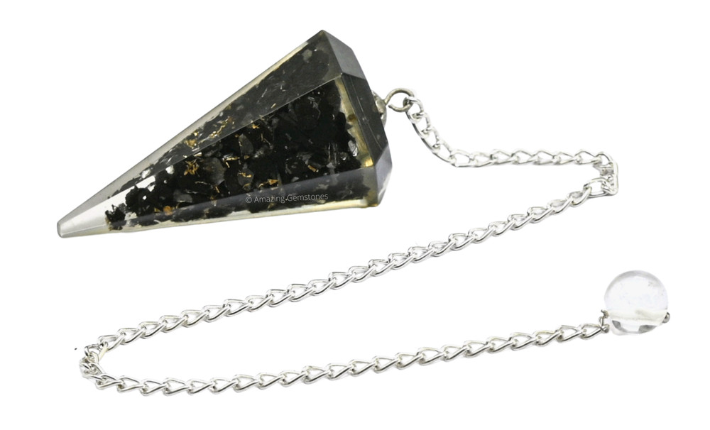 Black Tourmaline Orgone Pendulum