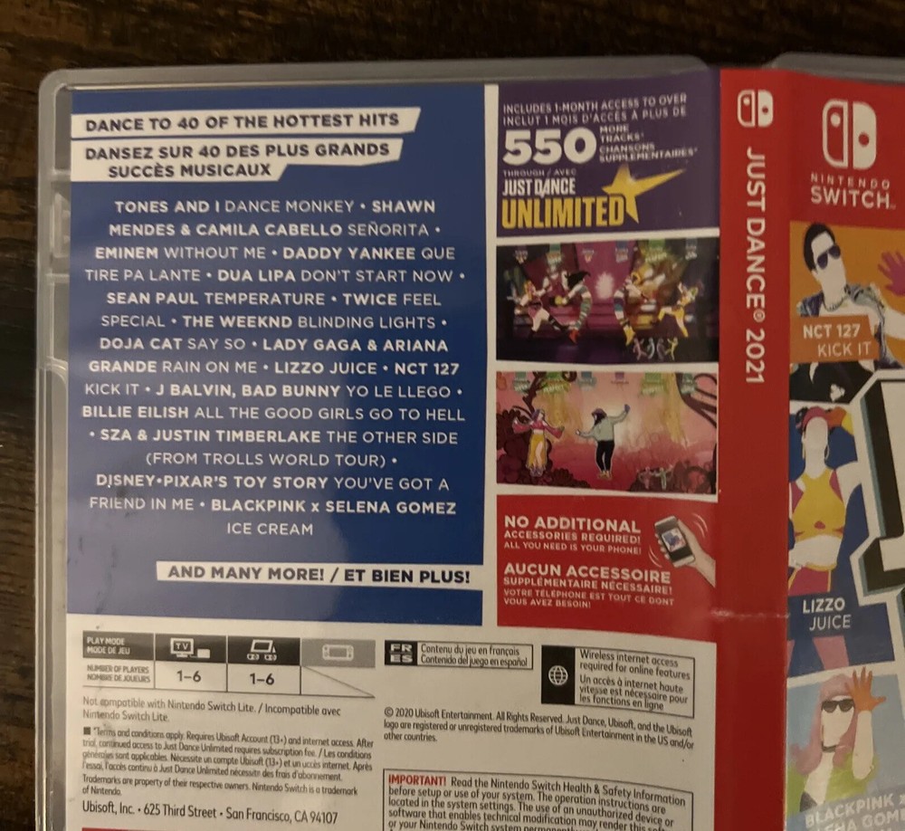 Replacement Case 4 Just Dance 2021 Switch Box Original Authentic_No game/Manual