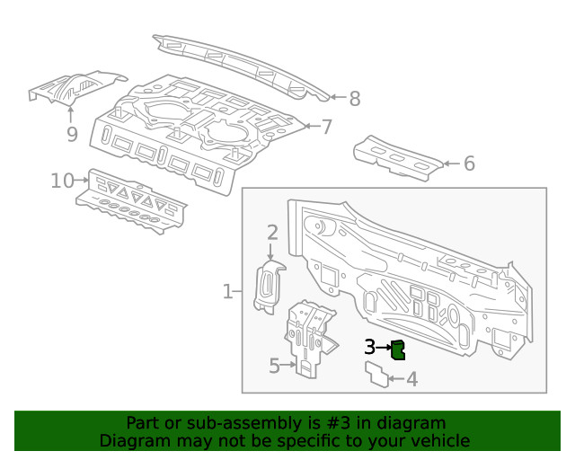 Genuine GM Rear End Panel Bracket 23447926