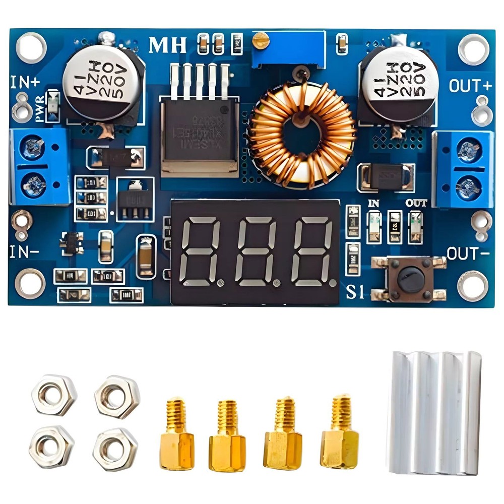 Convenient Operation  Voltmeter Heatsink Standoffs DC-DC Step Down 5A Adjustable