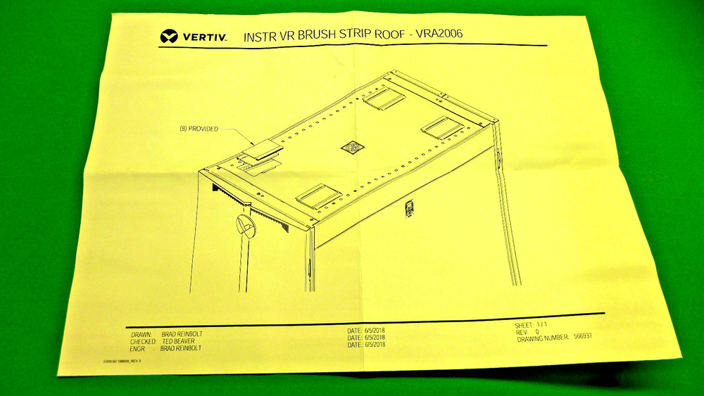 NEW Vertiv Top Panel Cable Pass Through Brush Kit 8-Pack VRA2006