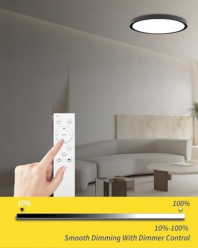 20" Dimmable LED Flush Mount Ceiling Light Panel, 40W 4350LM, Adjustable Color 2