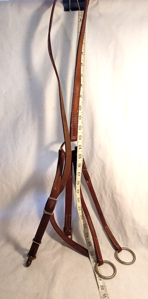 Vtg Running Martindale Leather reins with O-Ring Snaffle Bit