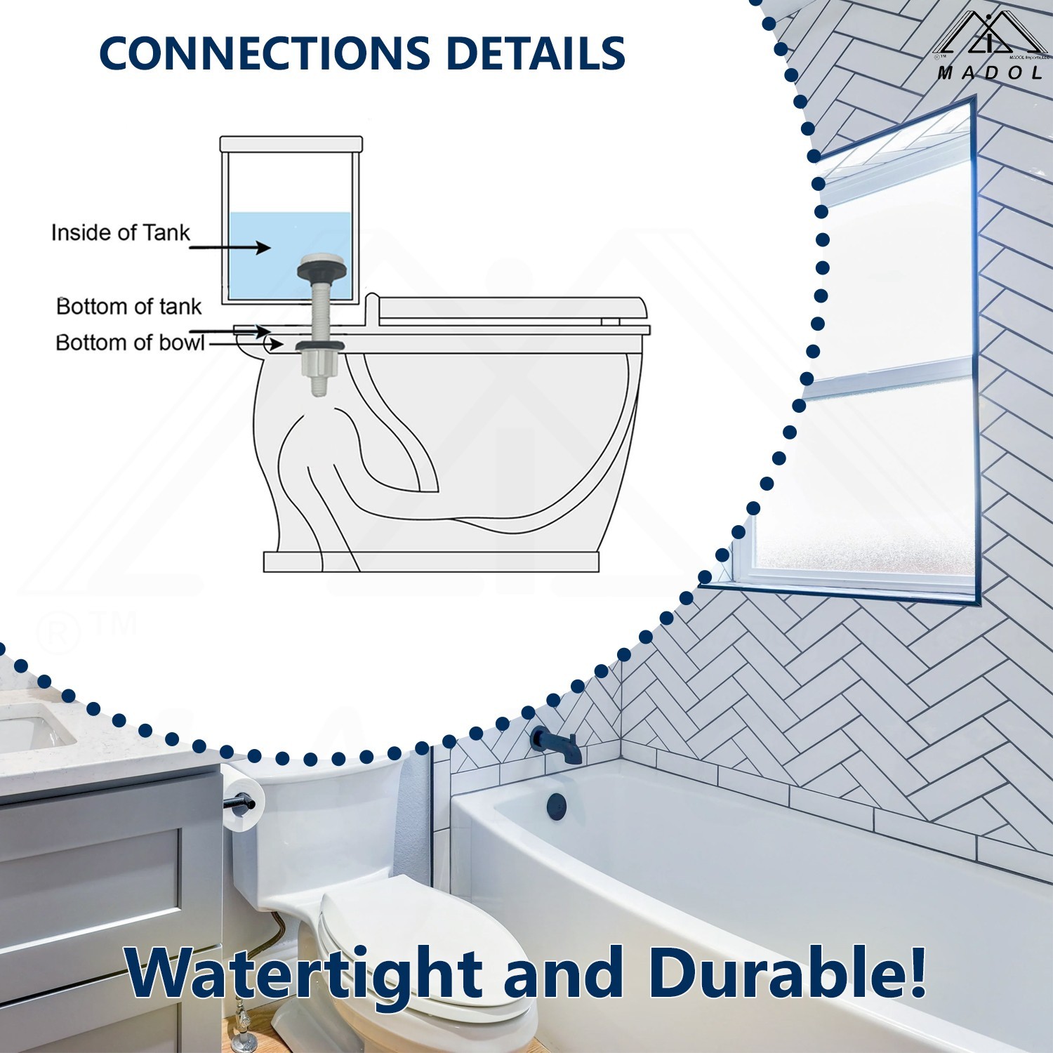 3" Toilet Tank to Bowl Bolts Replacement Kit – Universal Fit for most toilets