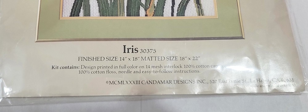 Simething Special Needle Point "IRIS" 30375 New~ Never Opened