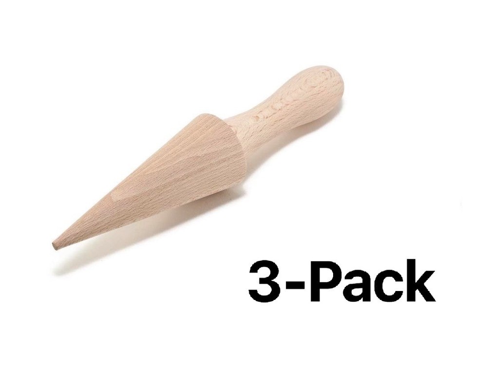 Fox Run Beechwood Pizzelle Cone Roller, 8 ¼ inches (3-Pack)