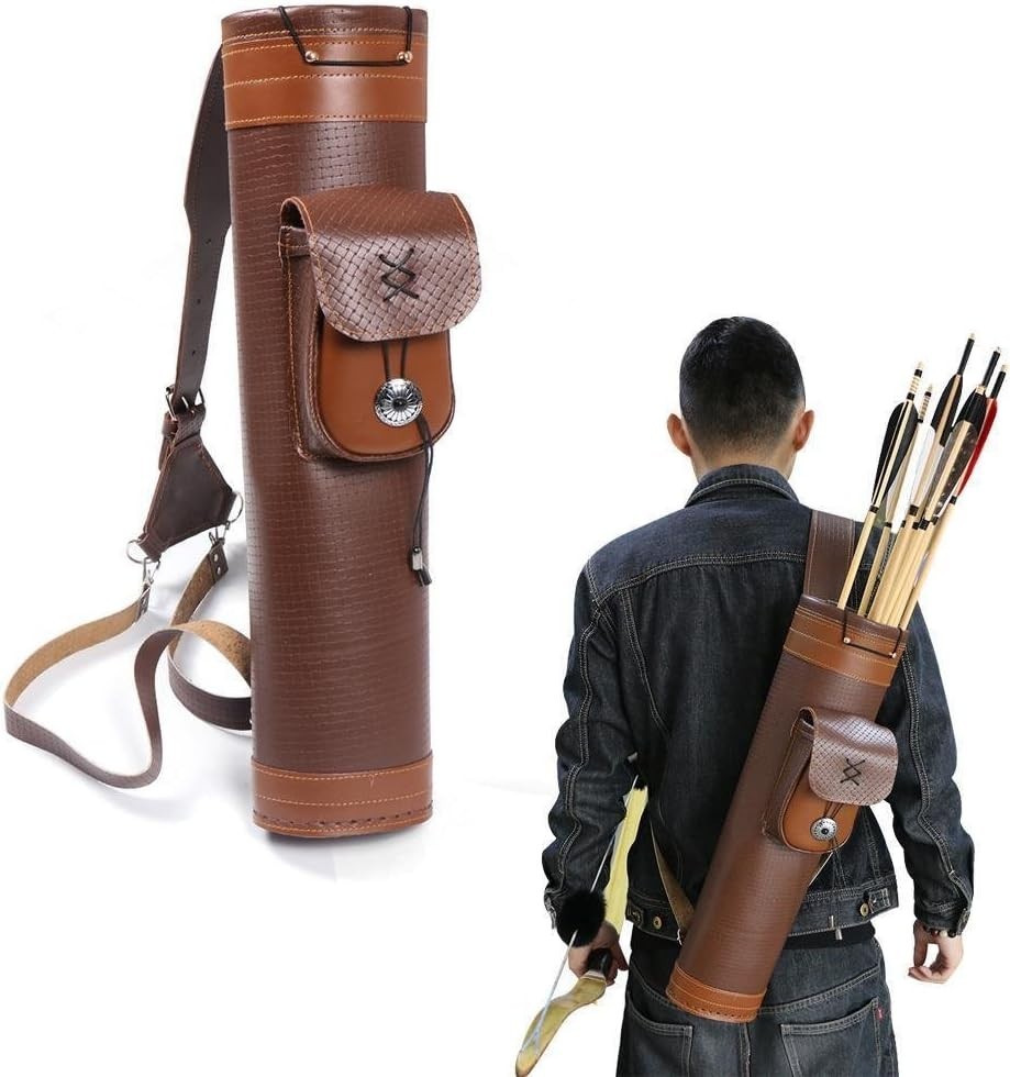 Handmade Leather Back Quiver with Adjustable Straps