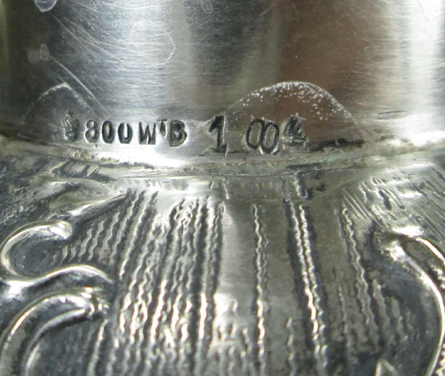 Wilhelm Binder Art Nouveau Decanters 800 Silver Overlay Pinched Glass Antique