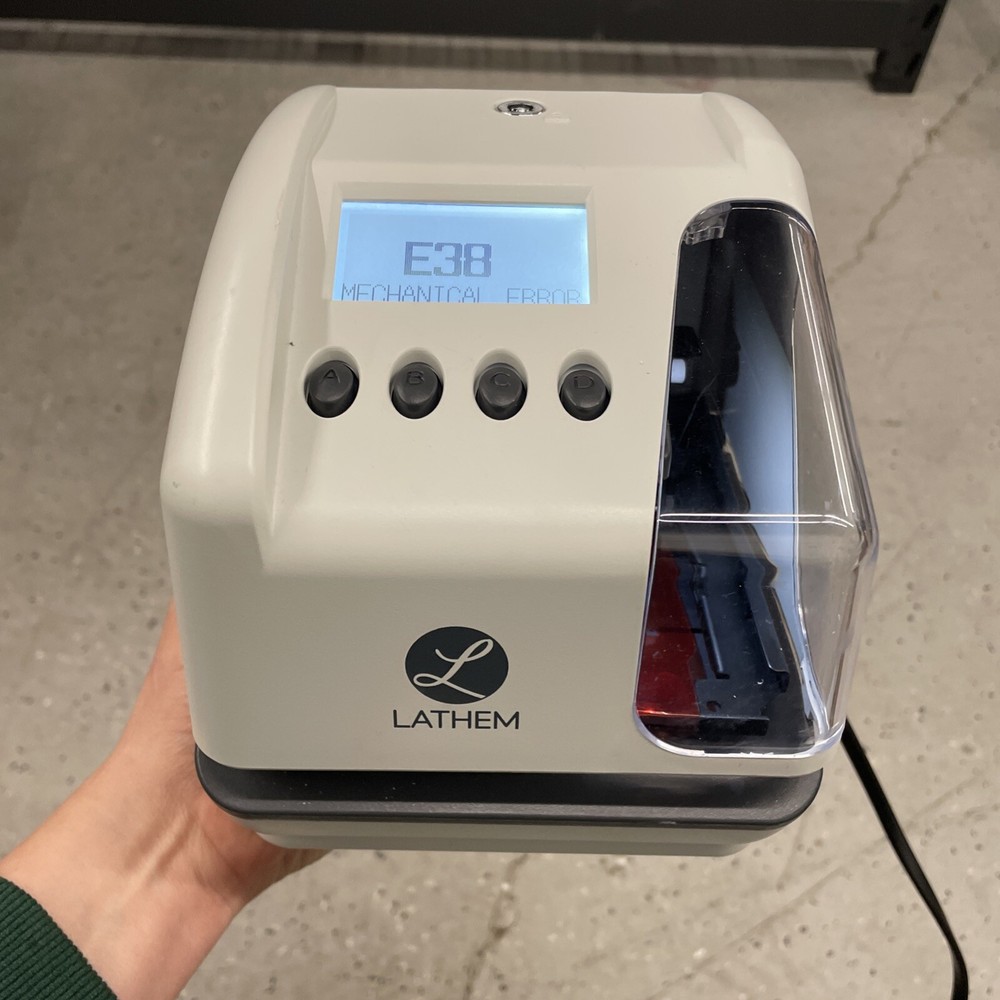 Lathem LT5000 Time Date Numbering Document Stamp, No Key, MECHANICAL ERROR MSG