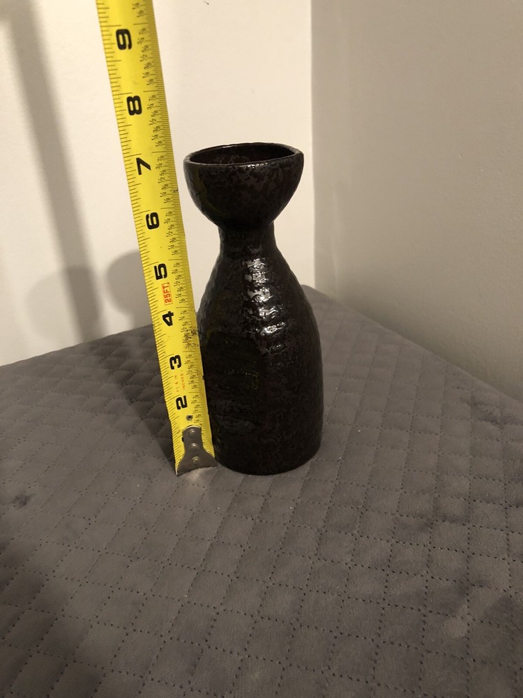 Studio Pottery Small Sake Pitcher Ceramic Home Bar Devore Liquid Pot 1F