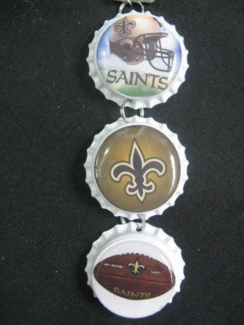1" Bottle Cap Image R/View Mirror ~ Handcrafted ~ **Gift Idea ~ Saints