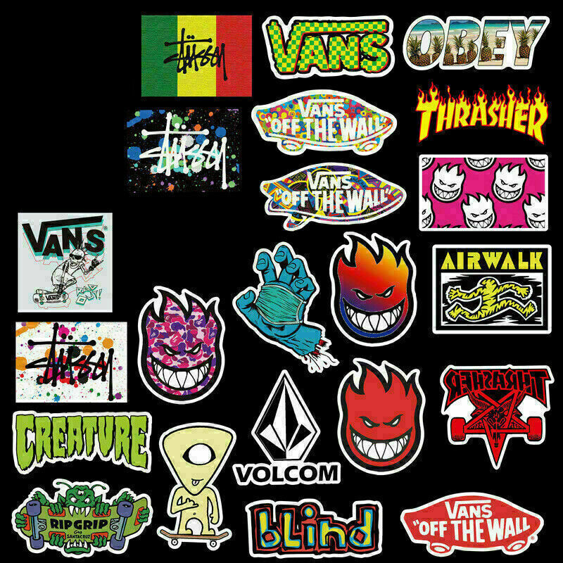 100 Pack Skateboard Stickers Bomb Luggage Laptop Graffiti Tide Brand Decals Lot