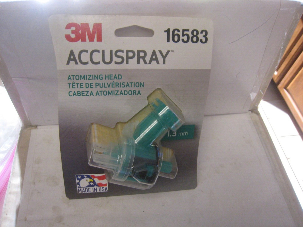 3M 16583 Accuspray Single Atomizing Head, Green, 1.3 mm