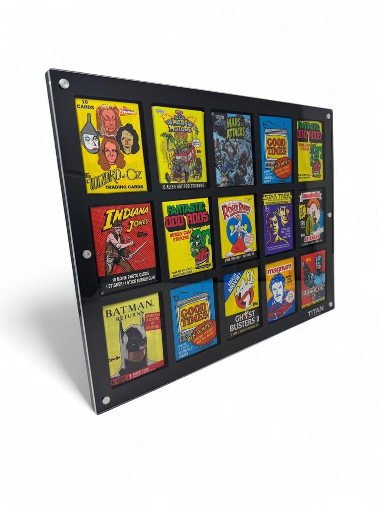 15 Wax Pack Wall Horizontal Display Frame for GPK, Star Wars & More