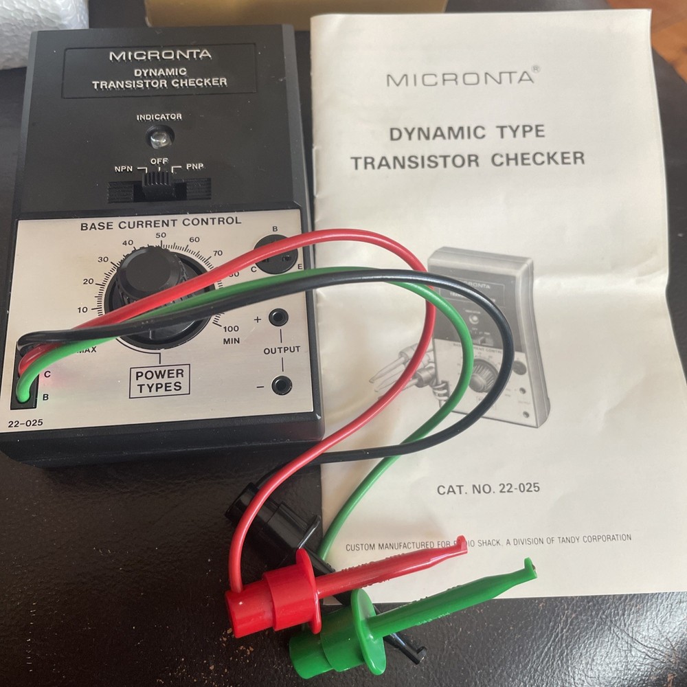 Micronta Dynamic Transistor Checker 22-025 With Original Box & Manual Works
