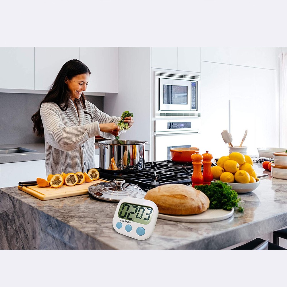 Super Loud LCD Kitchen Timer Dual Countdown Cooking Timer Loud Alarm