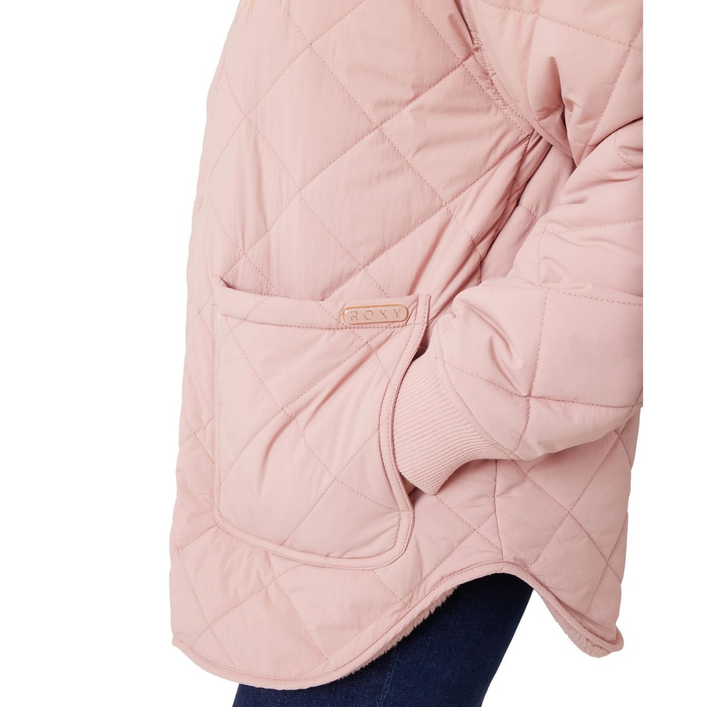 Roxy Aurora Quilted Bomber Women's Winter Jacket, Adobe Rose, Small