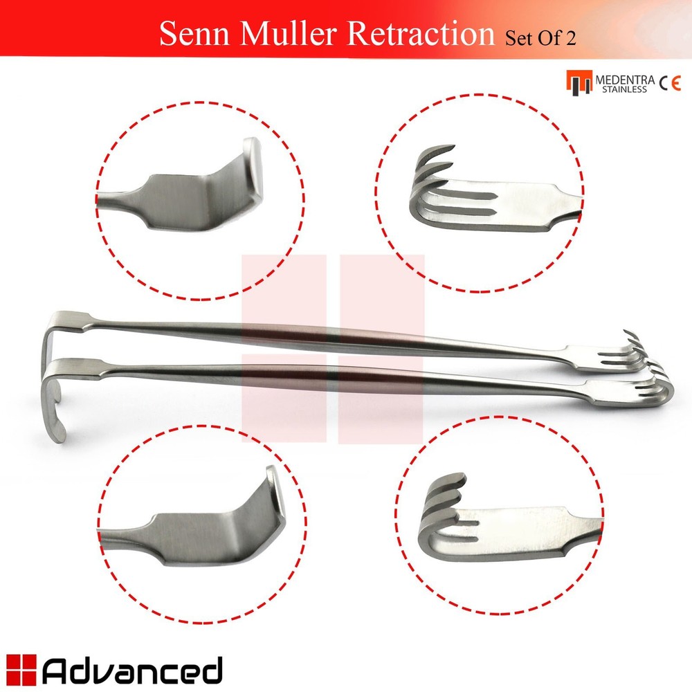 Senn Mueller Retractor Set  Double Ended Sharp/Blunt for Soft Tissue Retraction
