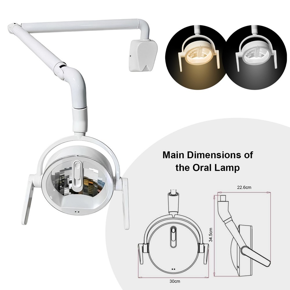 Wall Mounted Dental Shadowless Operating Sensor Light LED Oral Lamp With Bracket