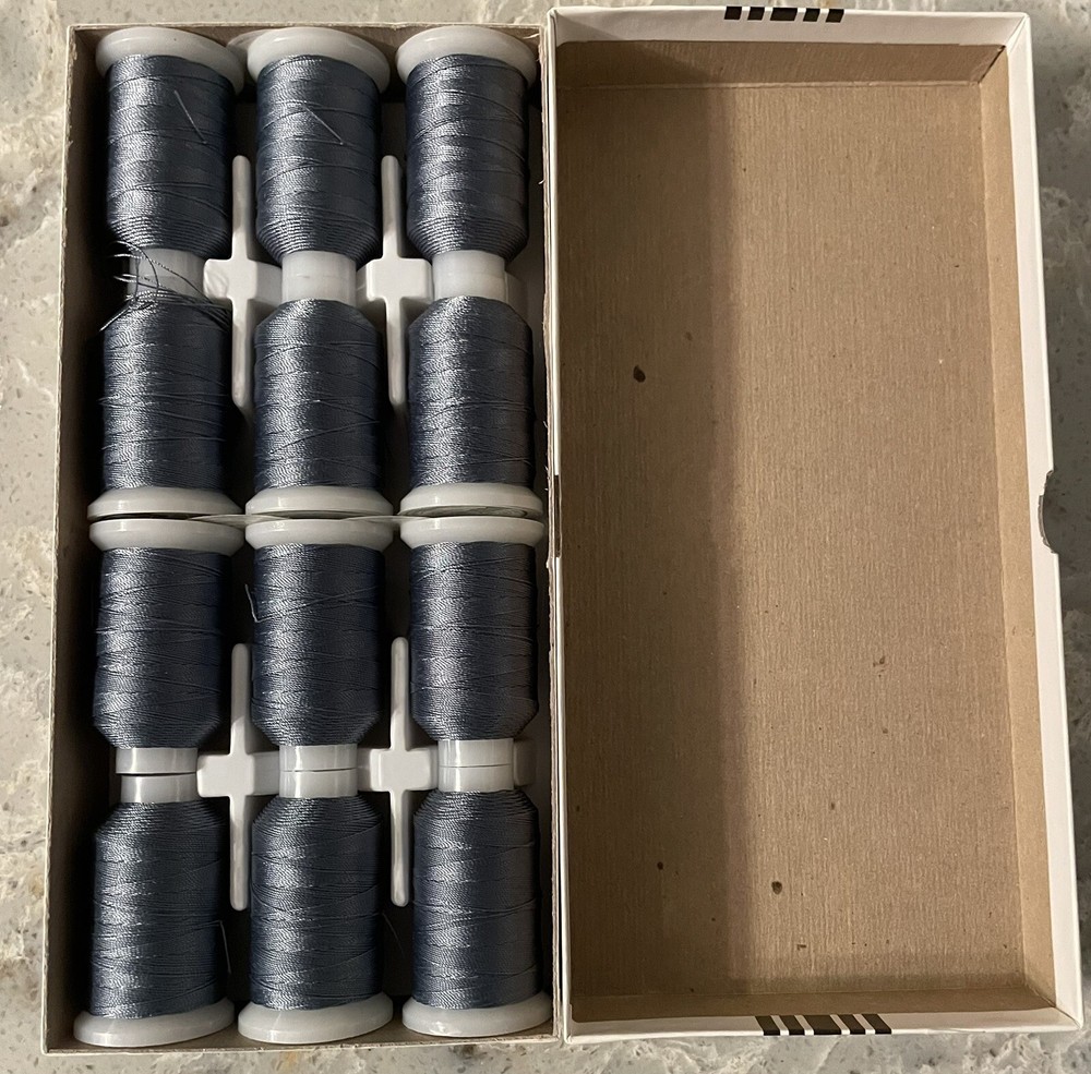 Belding Corticelli SILCORA Polyamide Machine TwistThread~12 Spool 6752 Gray Blue