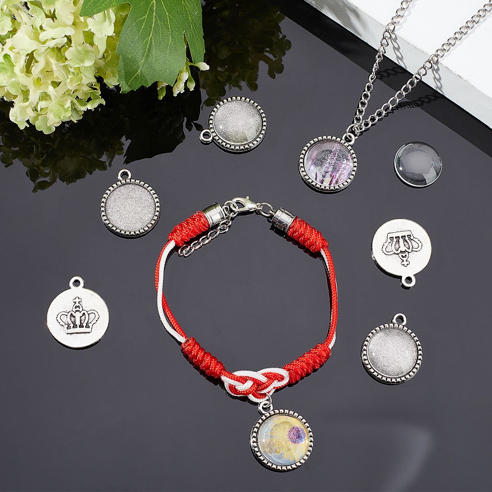 200pcs Half Round Making Kits Including style Alloy Settings