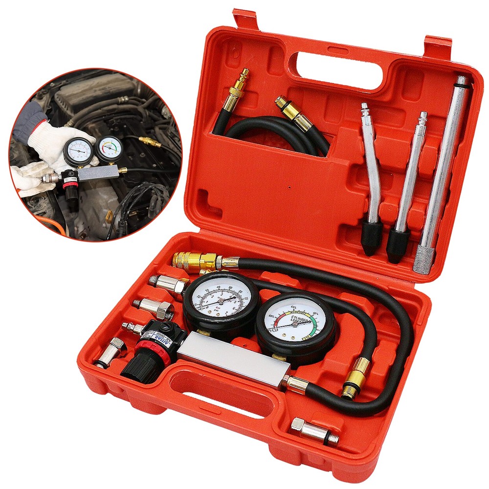 Multi-Function Cylinder Leak Down Tester Gasoline Engine Compression Gauge Test