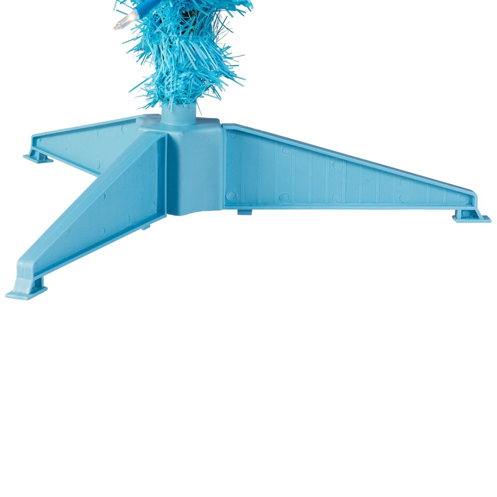 Pre-Lit Medium Artificial Pine Christmas Tree - 4' - Sky Blue - Clear Lights