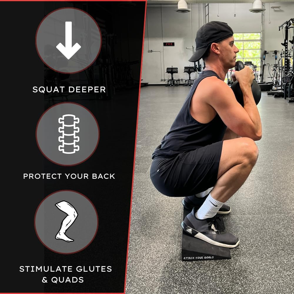 Wolf Strength Squat Wedge Block – Heel Elevated Slant Board for Squats, One-Piec