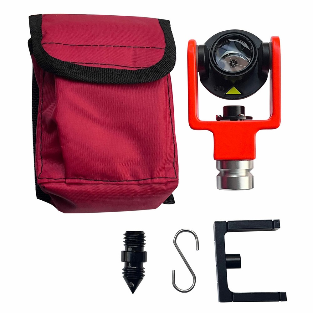 102 METAL MINI PRISM OFFSET 0/-30mm With 5/8" Mounting Thread With Bubble