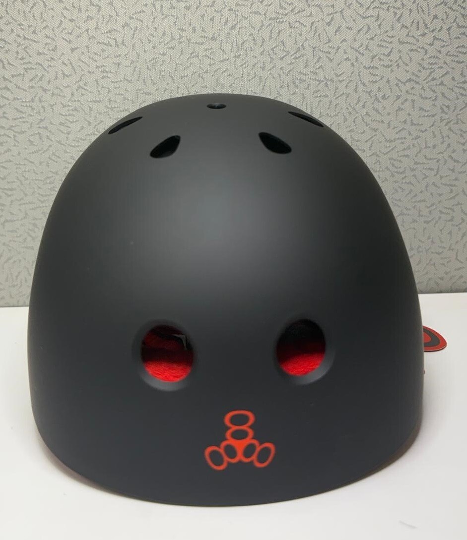 Triple Eight Sweatsaver Liner Skateboarding Helmet, Black Matte/Red, Small