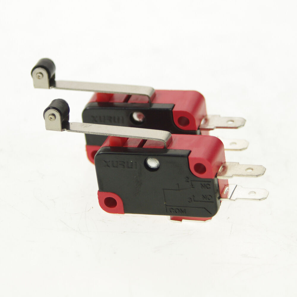 5 x Miniature Basic Micro Switch SPDT Roller Lever Type 16A XV-156-1C25 NO+NC