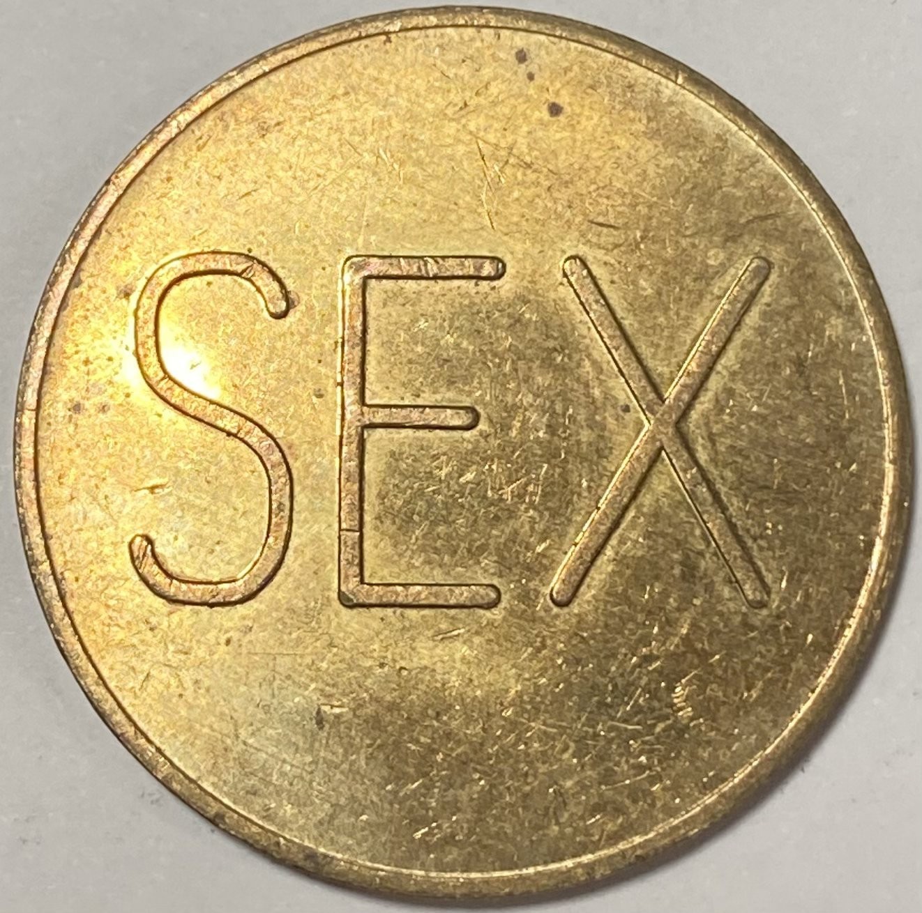 (1) Brothel/ Peepshow Token "SEX" "NO CASH VALUE" Gag Gift Authentic