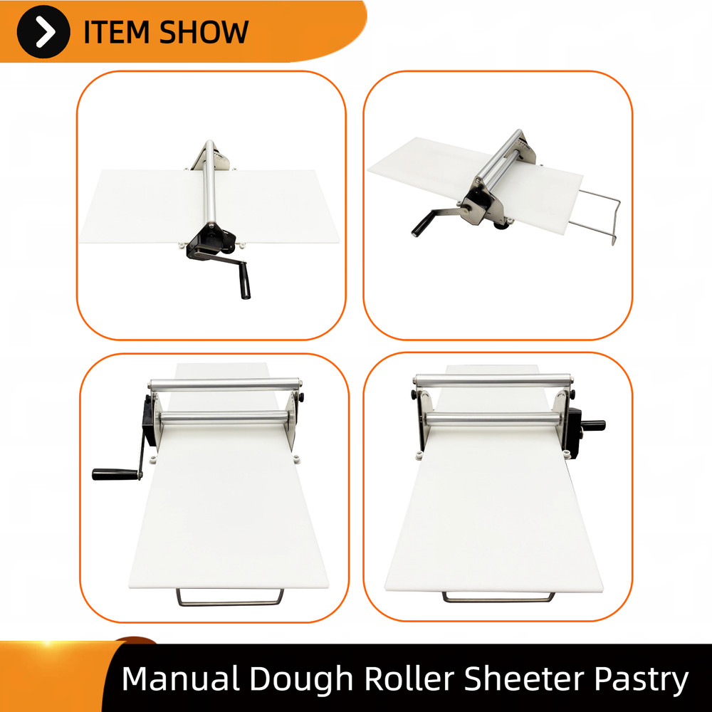 Manual Dough Pastry Roller Sheeter with Removable PP Tabletop for Bakeries Use