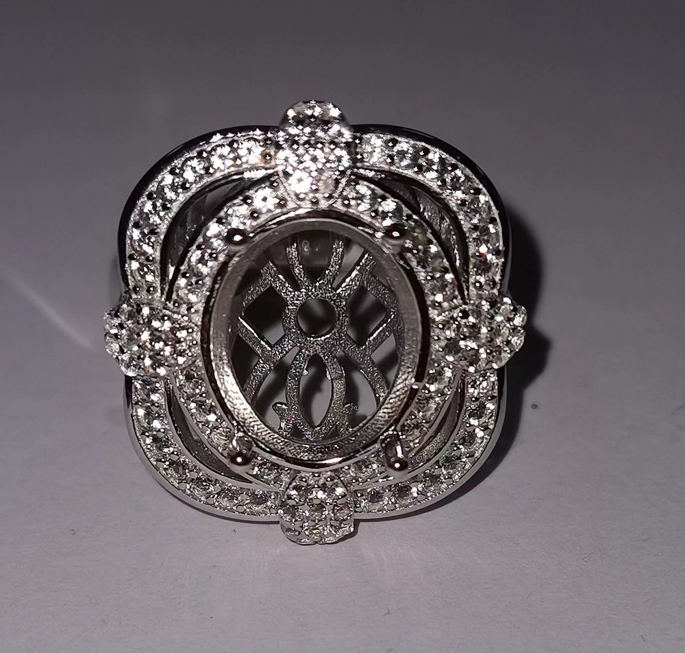 Sterling Silver Semi Mount Ring Setting Oval OV 12X10mm
