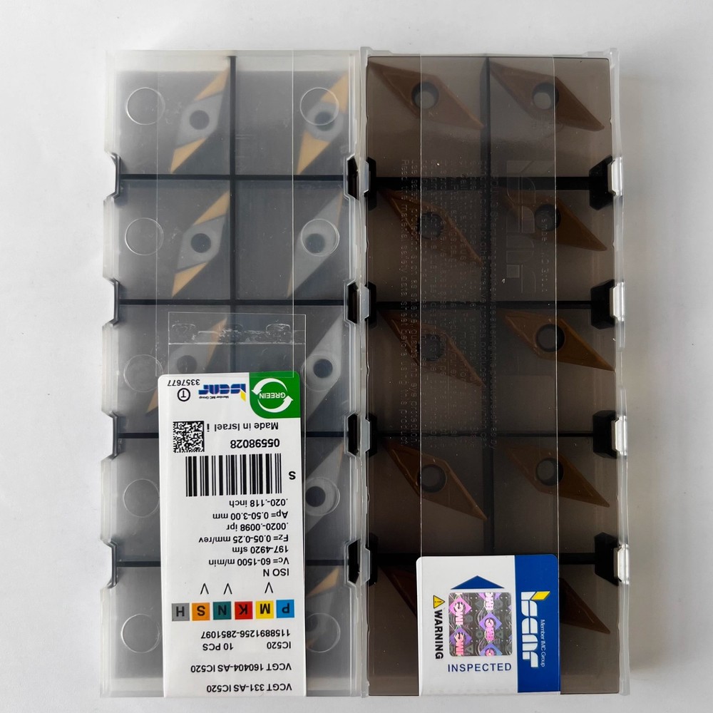 ISCAR / VCGT160404-AS IC520 / Industrial indexable Carbide Inserts 10 Pcs