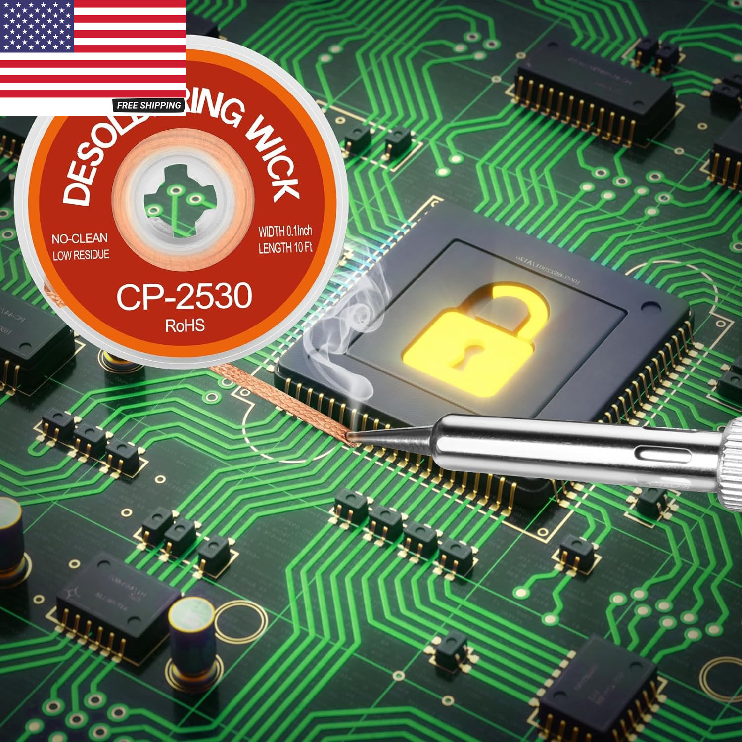 3PCS Premium Desoldering Wick - 3 Sizes Solder Wick Braid (0.08", 0.1", 0.12" X