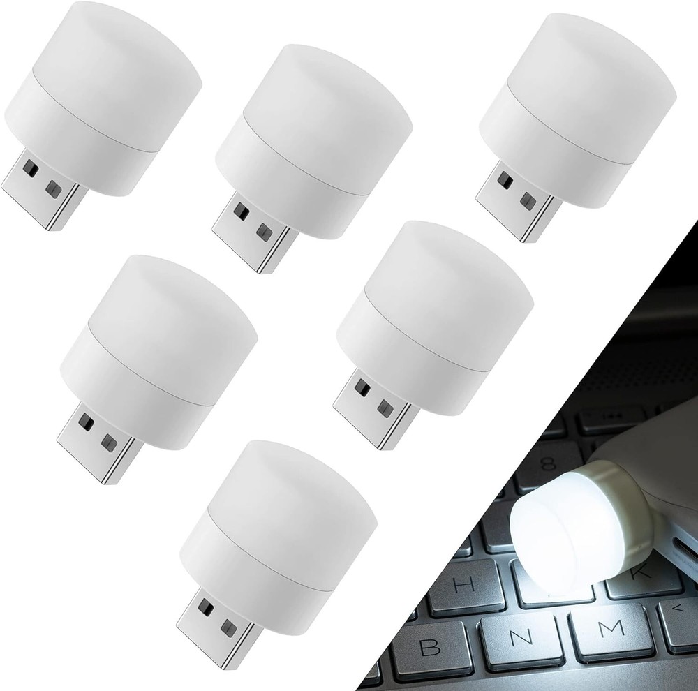 30PCS USB Portable LED Mini Nights Light Small Round Lamp Computer Mobile Power