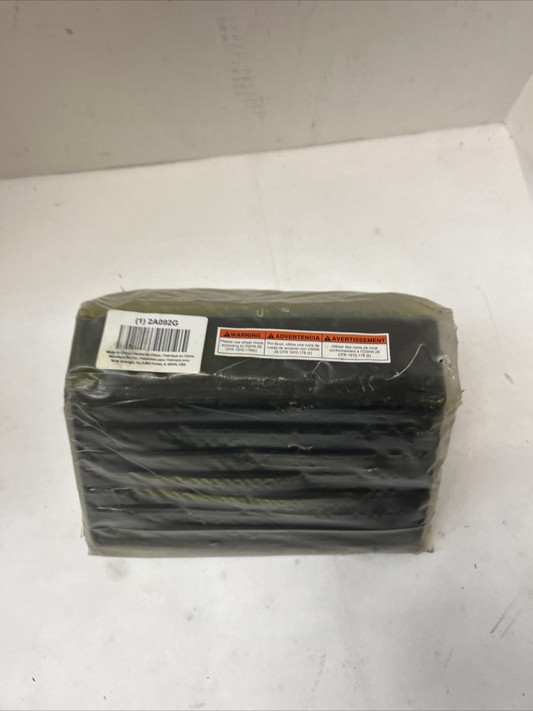 Black Wheel Chock, Rubber, 10" Width, 8" Depth, 6" Height 2A092 G